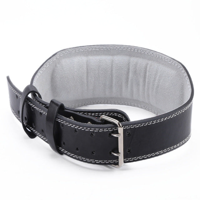 Leather Weight Lifting Belt – 6 Inches Wide Padded Gym Belt for Men and Women